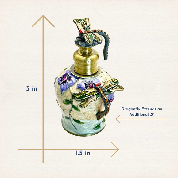 Evenchae Dragonfly Glass Perfume Bottle, 6 ml, Empty - with Gift Bag - Picture 5 of 10